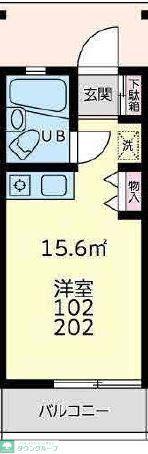 グランジャ横浜(ワンルーム/2階)の間取り写真