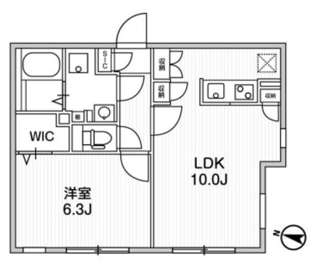 クアドール中野(1LDK/2階)の間取り写真