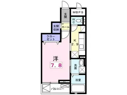 ヴォナール コート(1K/3階)の間取り写真