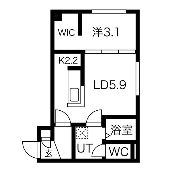 MODERNO N3(1LDK/1階)の間取り写真