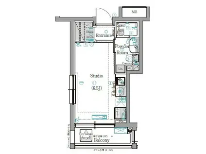 ビーシティアパートメント立川TAPP(ワンルーム/5階)の間取り写真