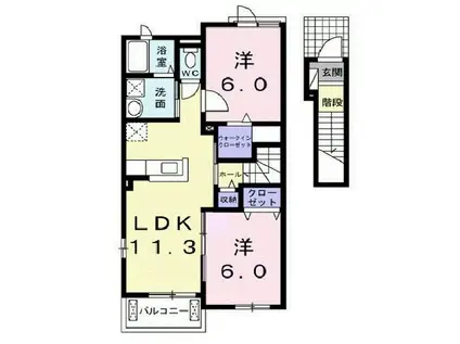 イースト フラワー(2LDK/2階)の間取り写真