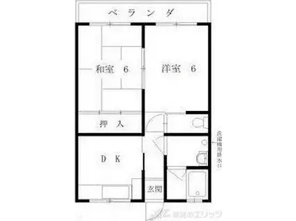 上田マンション(2DK/4階)の間取り写真
