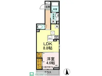 アンタレス A棟(1LDK/1階)の間取り写真