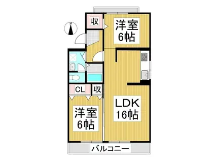 フォレストコート高田(2LDK/2階)の間取り写真