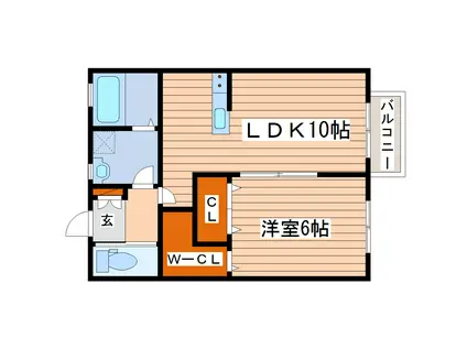 リブレスト(1LDK/2階)の間取り写真