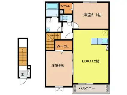 サミット(2LDK/2階)の間取り写真