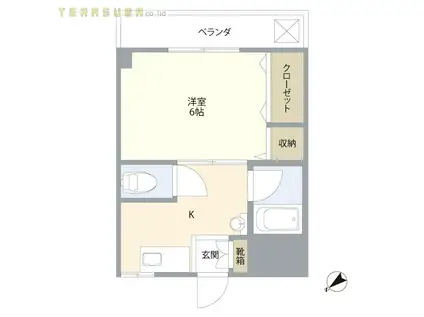 エクセル賀来北(1K/2階)の間取り写真