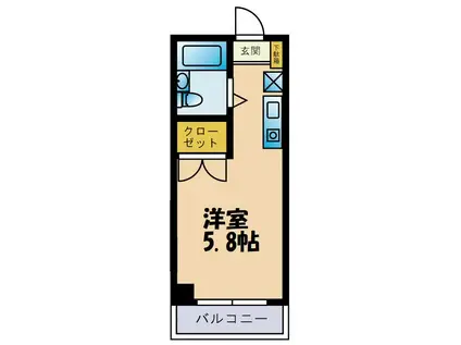 モリマンション(ワンルーム/2階)の間取り写真