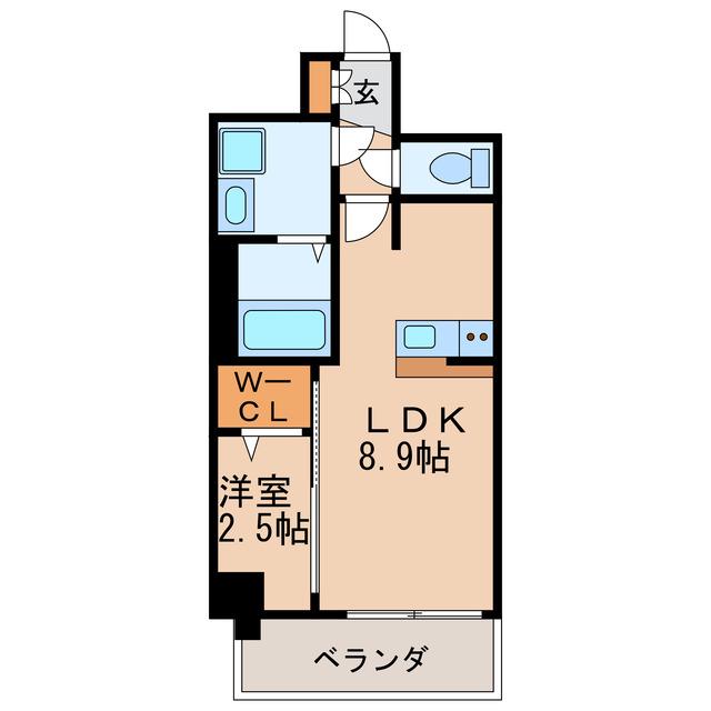 エスリード ザ・レガリア新栄PREMIER(1LDK/3階)の間取り写真