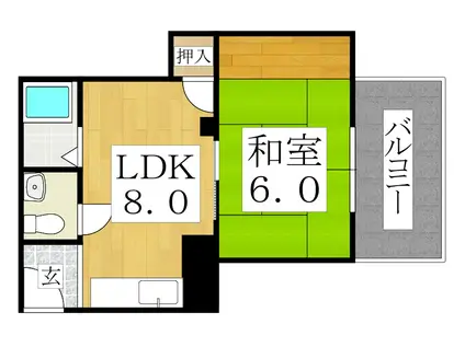 BRUNO王子町(1LDK/3階)の間取り写真