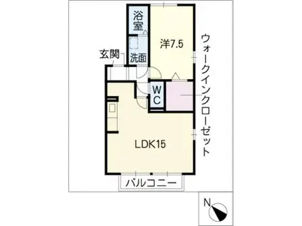 エフォーレ桜 B棟(1LDK/1階)の間取り写真