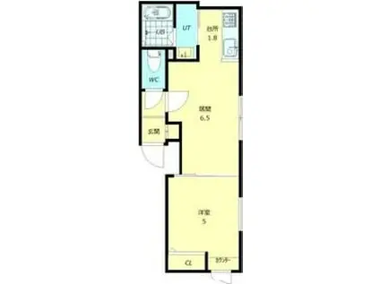 ノース POLE(1LDK/3階)の間取り写真