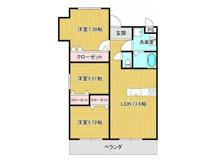 VICOLO(3LDK/1階)の間取り写真