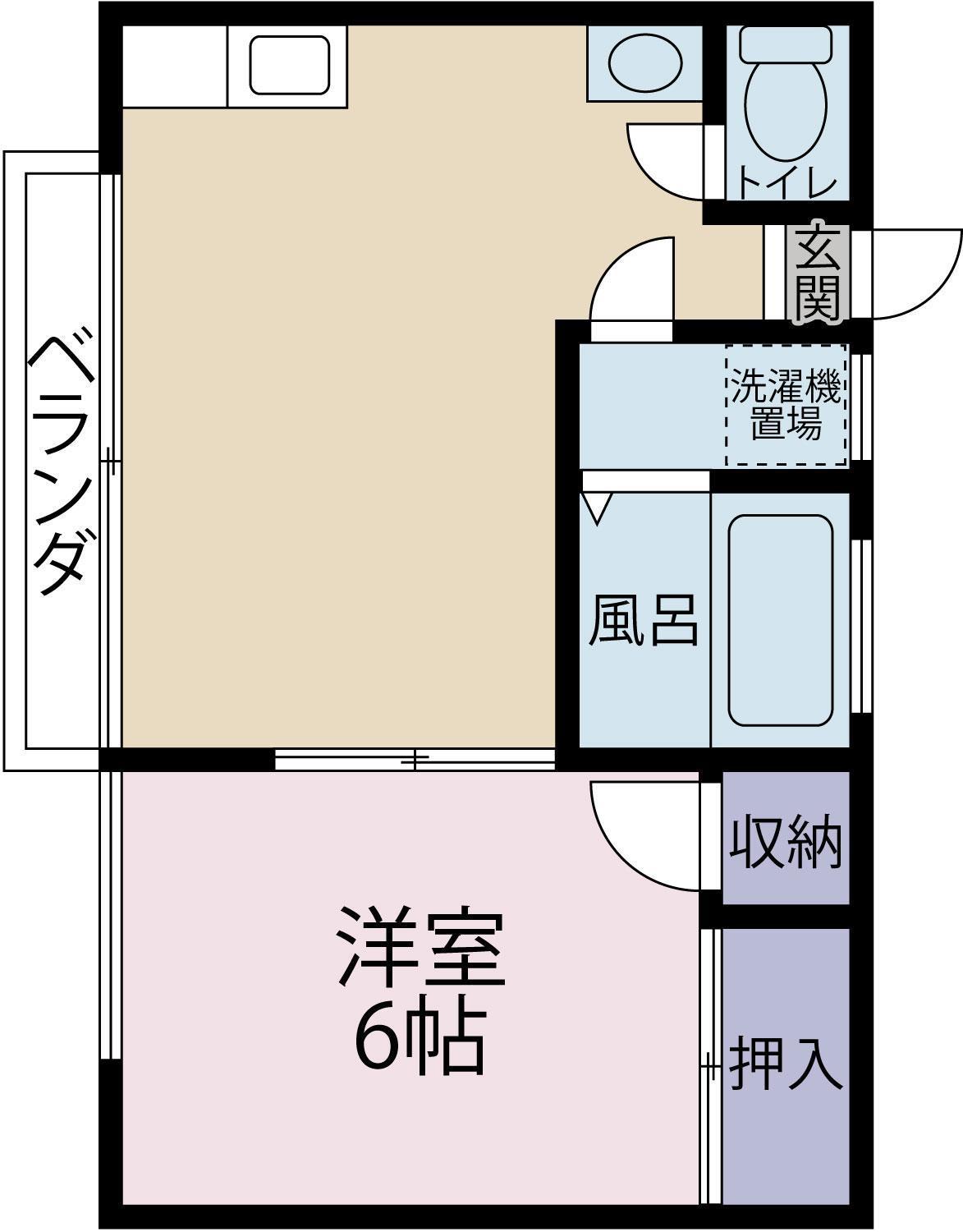 ジュネス諏訪(1LDK/1階)の間取り写真