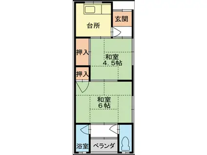 小西文化(2K/2階)の間取り写真