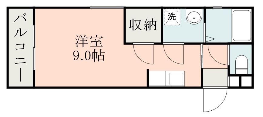 サウス RAINBOW(ワンルーム/3階)の間取り写真