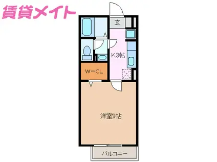 モナリエーレ B(1K/1階)の間取り写真