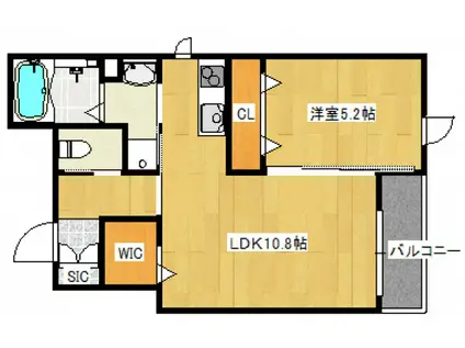 ラス・パルマス浜三條(1LDK/3階)の間取り写真