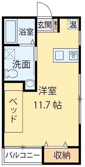 パリサーズ羽黒台(ワンルーム/2階)の間取り写真