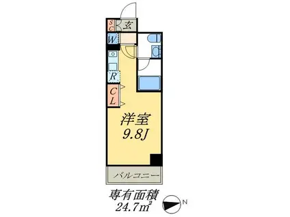 アーバネックス秋葉原イーストII(ワンルーム/8階)の間取り写真