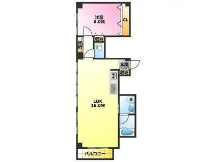 ローゼンハイム(1LDK/5階)の間取り写真