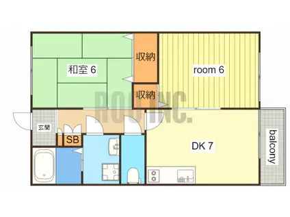 エストハイツ(2DK/1階)の間取り写真