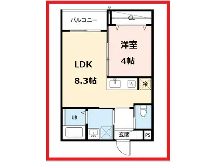 ロボットホーム千住緑町III(1LDK/2階)の間取り写真