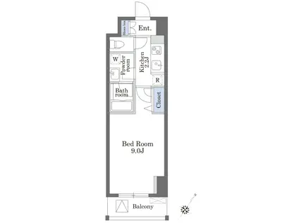 マストライフ飯田橋(1K/4階)の間取り写真