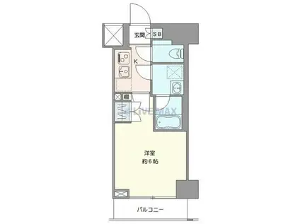 クレヴィスタ横浜関内II(1K/5階)の間取り写真