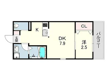 GAZELLE NOAH尼崎尾浜1(1DK/3階)の間取り写真