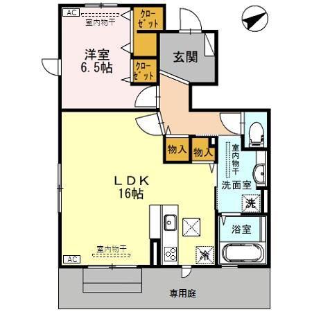 パストラル(1LDK/1階)の間取り写真