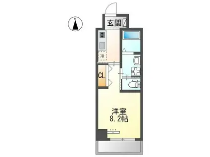 グランシャリオ波寄(1K/6階)の間取り写真