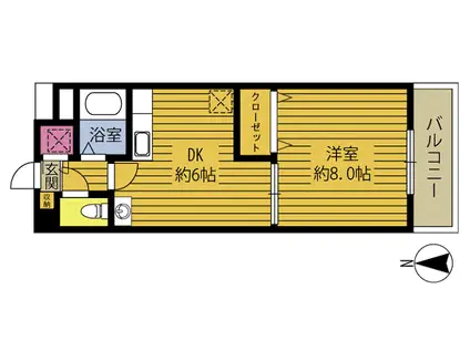 シリウス花高松(1DK/5階)の間取り写真