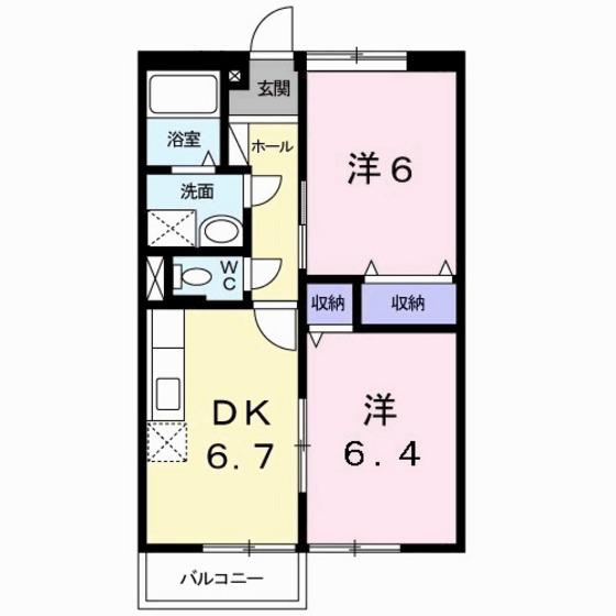 ジョイナス瀬戸(2DK/2階)の間取り写真