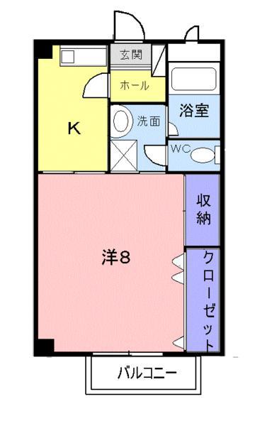 ファミール・ビラA(1K/1階)の間取り写真