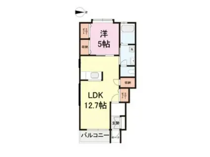 ファインシティB棟(1LDK/1階)の間取り写真