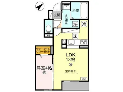 CASA LIBER(1LDK/1階)の間取り写真