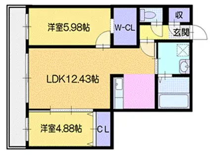 ラ・シュエットシエル(2LDK/3階)の間取り写真