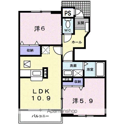 パ-クメゾン13A(2LDK/1階)の間取り写真
