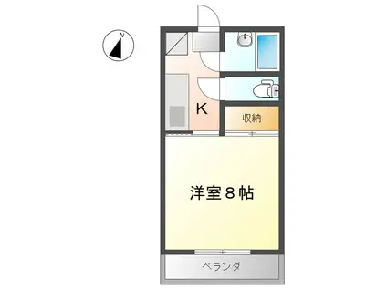 サンハイツ松木下 A(1K/1階)の間取り写真