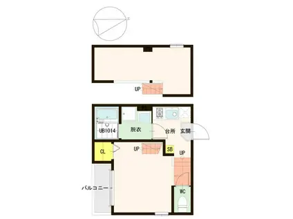 LA VENUS(1K/2階)の間取り写真