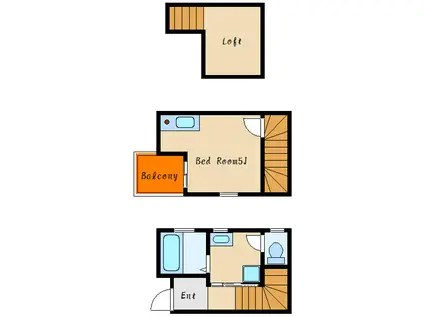 クレアアカシ(ワンルーム/1階)の間取り写真