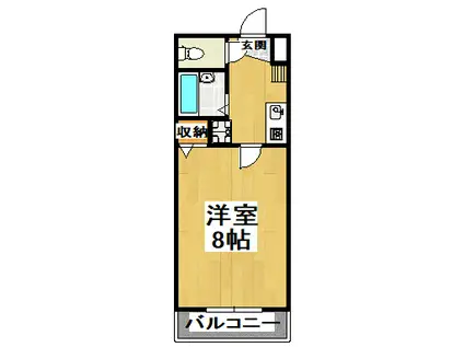 白鷺TKハイツ1号館(1K/3階)の間取り写真