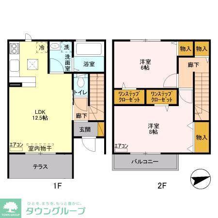 ホーリー稲荷木B(2LDK/1階)の間取り写真