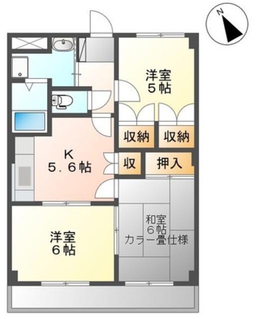 グレース南A(3K/2階)の間取り写真