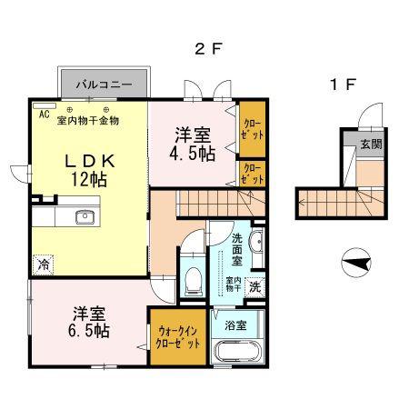 セレナーデ(2LDK/2階)の間取り写真