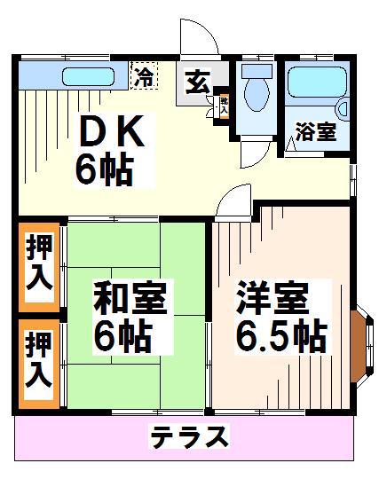 ハイツピコット(2DK/2階)の間取り写真