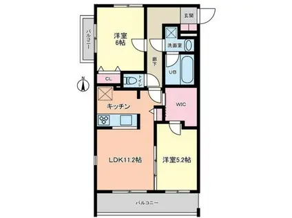 モストンソラーレ(2LDK/2階)の間取り写真