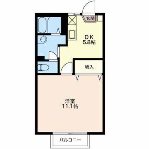 サンスーシ21(1DK/1階)の間取り写真